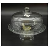 Glass Domed Cake Plate ~ Has Been Reglued