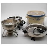 Rival Crockpot, Oster Fondue Pot, Pyrex Bowl w/