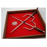 Sai Martial Arts Weapons and Shuriken Framed