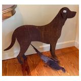 Metal Dog Silhouette and Bird Garden Decor