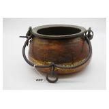 Hammered Copper Pot w/Iron Handle