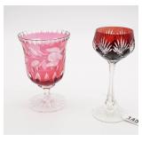 Cut to Clear Red Wine Glass & Vase