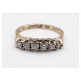 Diamond 5 Stone Yellow Gold Band