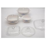 (3) Pieces of Cornflower Blue Corningware