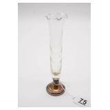Sterling Silver and Glass Bud Vase