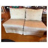 (2) Piece Tan Skirted Sofa