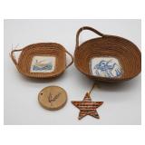 Original Marci Freeman Signed Pine Needle Baskets