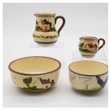 Devon Motto Ware England (2) Pitchers & (2)