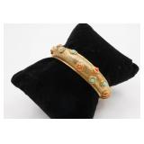 Vintage Yosca Gold Tone Hinged Bangle