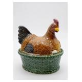 Portuguese Ceramic Hen on Nest Large