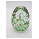 Orefors Fish Graal Glass Vase Signed by Artist