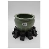 Green Planter w/Terracotta Risers