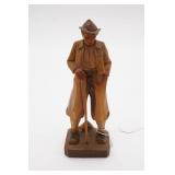 German Wood Carving of Old Man w/Stick