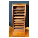 Antique Oak Tambour Front File Cabinet