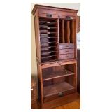 Antique Oak Double Tambour Roll Top Filing