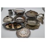 Lot of Silver Plate & Metal Serving Pieces