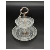 Anchor Hocking Wexford Two Tier Glass Tray w/