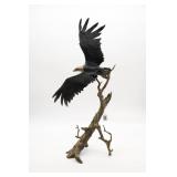 Solid Bronze Sculpture Into the Wind by