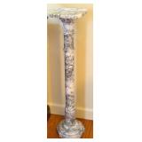 Gray/White Marble Plant Stand