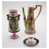 Nippon Chocolate Pot, Savres Style Pink Porcelain