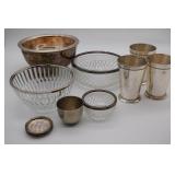 Lot of Silver Plate Bowls and Vases