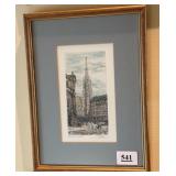 Etching Print St. Stephen's Cathedral in Vienna