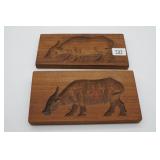 Hand Carved Wooden Bovine Folk Art Dï¿½cor