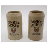 (2) Dinkel Acker Stoneware Beer Mugs