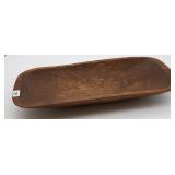 Large Dark Brown Hand Carved Dough Bowl