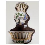 Hand Painted Italian Ceramic Wall Fountain