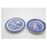 (2) Blue & White Porcelain Plates