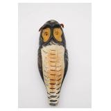 Large Hand Carved Wooden Owl