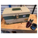 Plano Tackle Box w/Contents, Fishing Line & Pliers