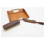 Vintage Wooden Crumb Tray and Brush Set and