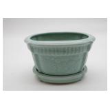 Small  Teal Blue Pottery Planter