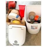 Assorted Tape and Trash Can w/Lid