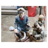 Sea Captain Lamp and Old Woman and Setter Figurine