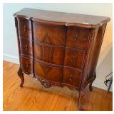European Burled Walnut 3 Drawer Chest