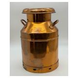 Antique Copper Milk Can Stamped