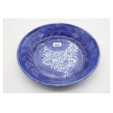 Hand Glazed Blue & White Rooster Bowl