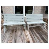 Two Outdoor Wooden Benches