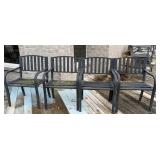 (4) Black Metal Outdoor Arm Chairs