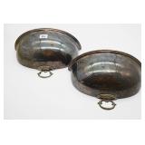 Pair of Silver Plate Wall Hanger Planters