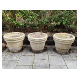 (3) Large Concrete Planters