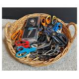 Basket of Scissors and Cutting Tools