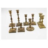 Assorted Brass Candlestick Holders
