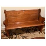 Antique Oak Church Pew
