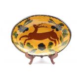 Pennsylvania German Style Redware Oval Plate by
