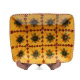 Pennsylvania German Style Redware Square Plate
