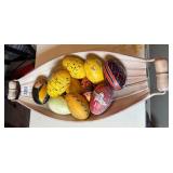 Ceramic Eggs on Tray